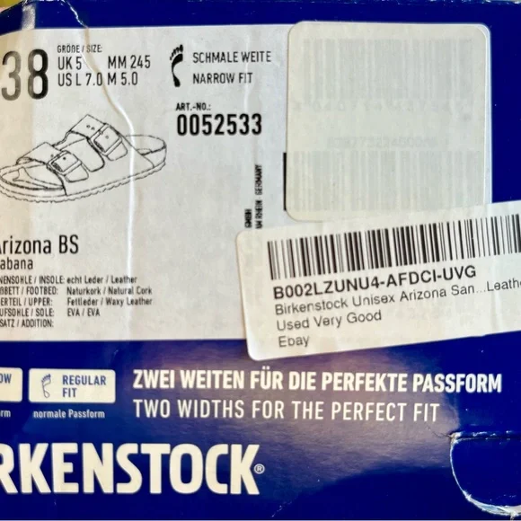 Birkenstock Arizona Habana Oiled Leather Sandals- classic cork footbed- NARROW - Picture 6 of 6